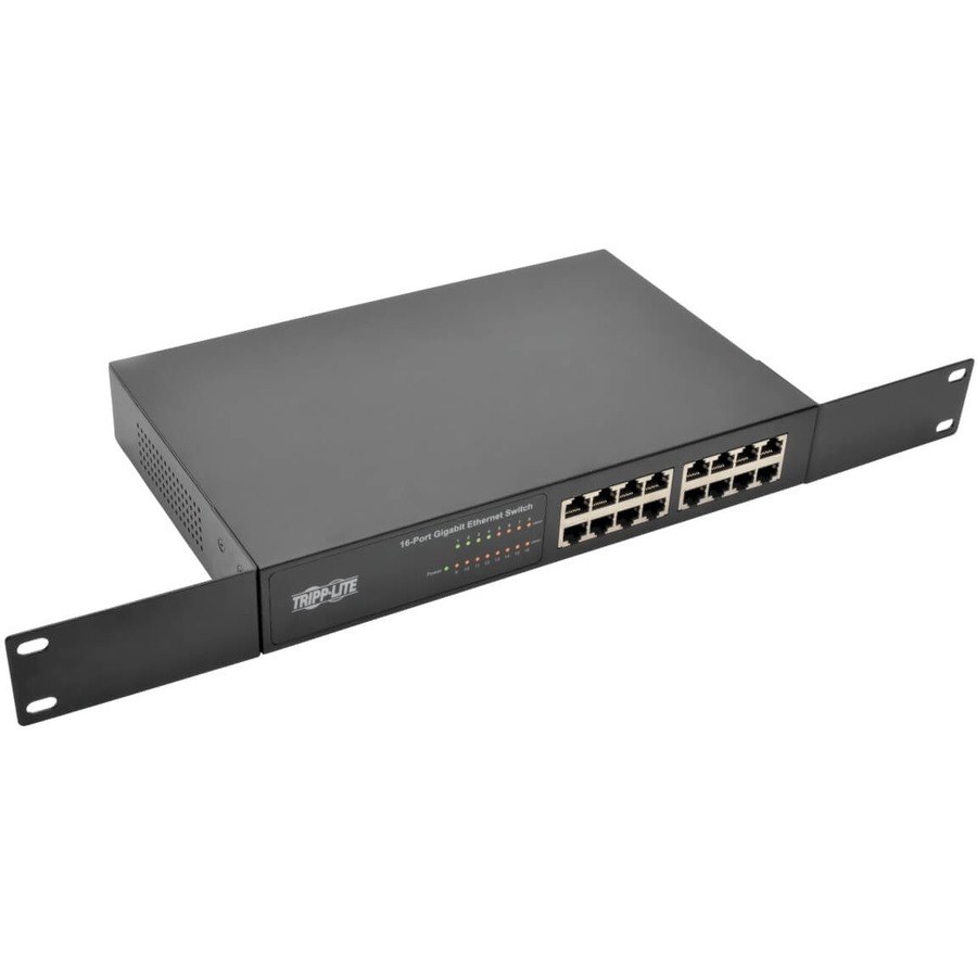 Eaton Tripp Lite Series 16-Port 10/100/1000 Mbps 1U Rack-Mount/Desktop Gigabit Ethernet Unmanaged Switch, Metal Housing