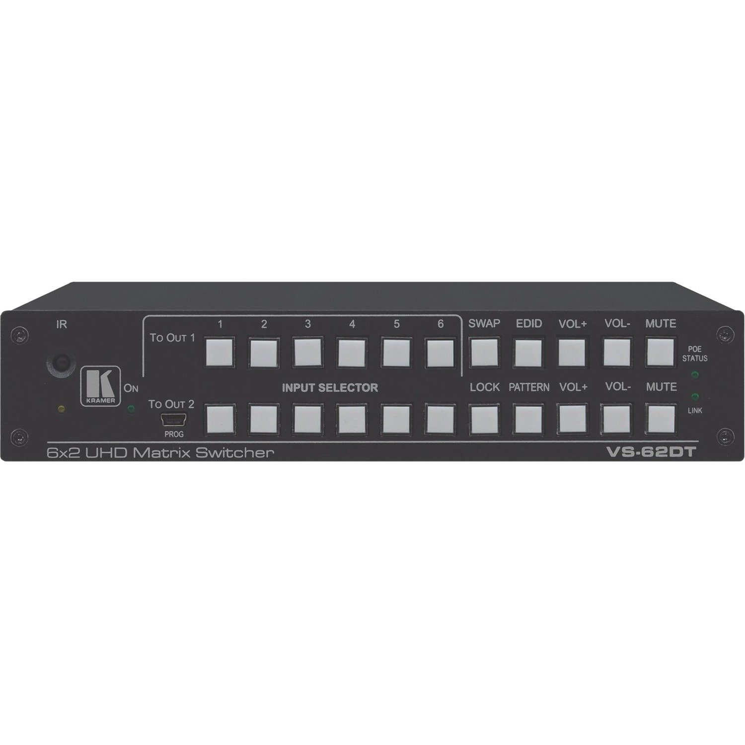 Kramer VS-62DT 6x2 4K60 4:2:0 HDMI/HDBaseT Long-Reach PoE Matrix Switcher