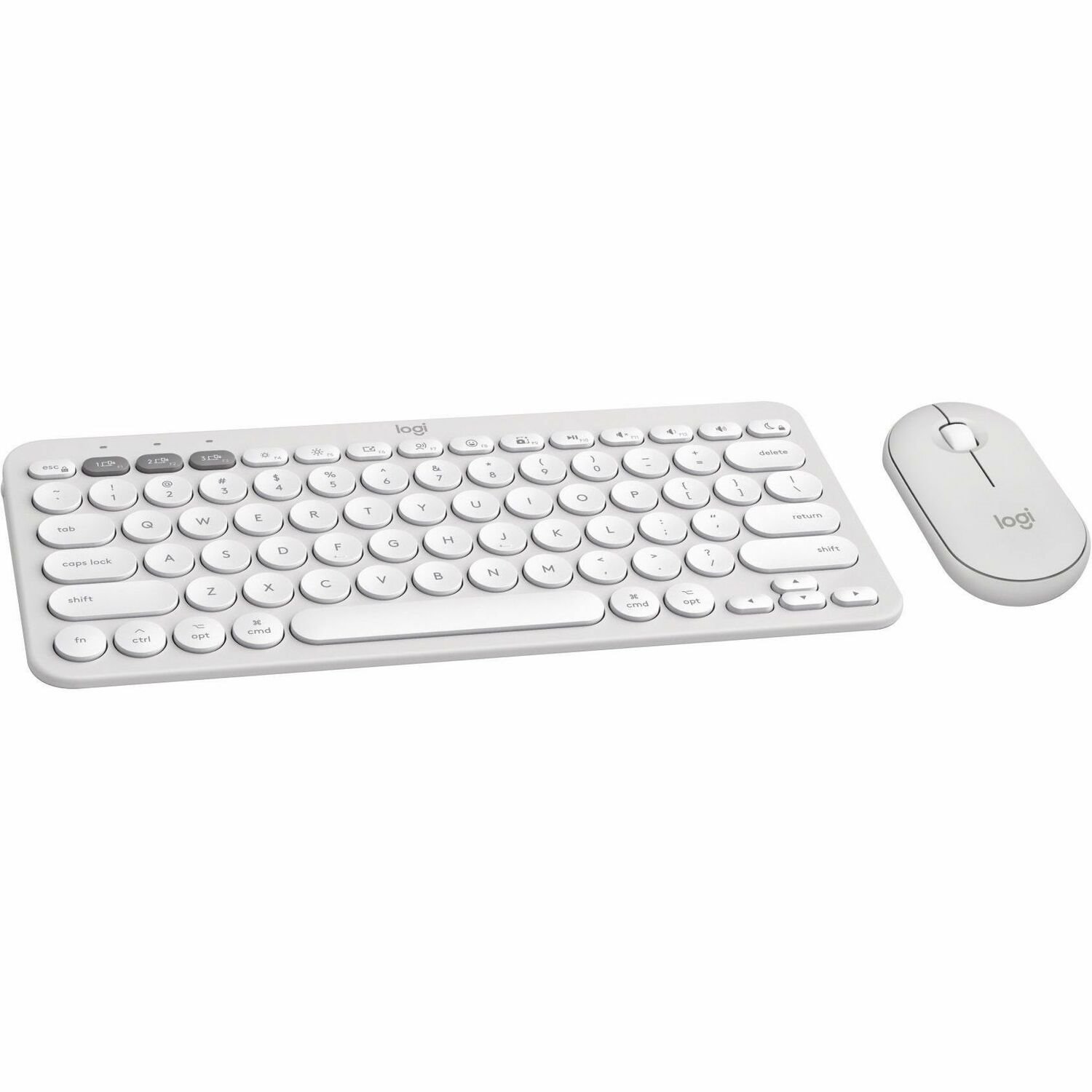 Logitech Pebble 2 Combo for Mac, Wireless Keyboard and Mouse, Slim, Quiet and Portable, Tonal White