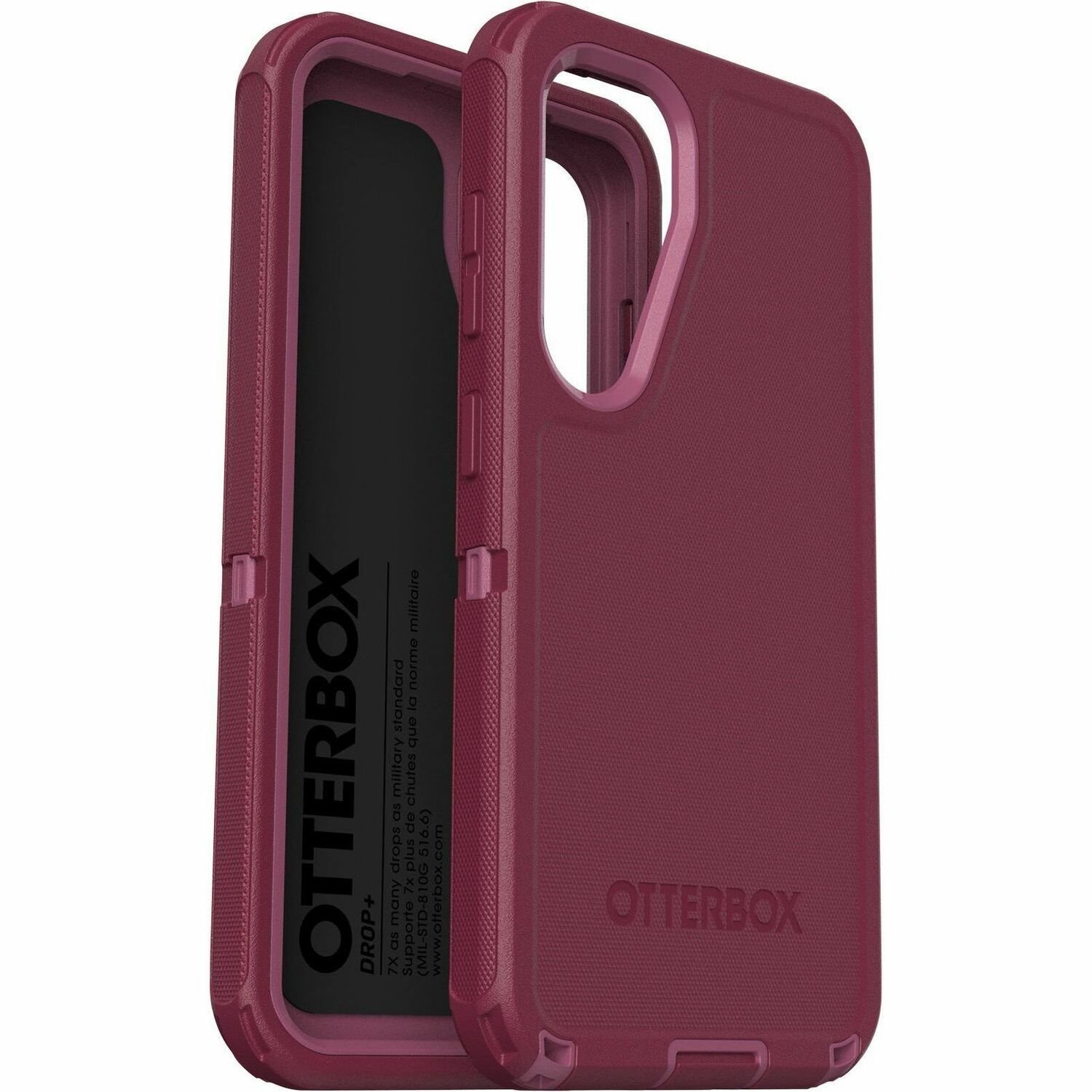 OtterBox Defender Case for Samsung Galaxy S25 Smartphone - texture delivers greater grip - Foxberry (Pink)