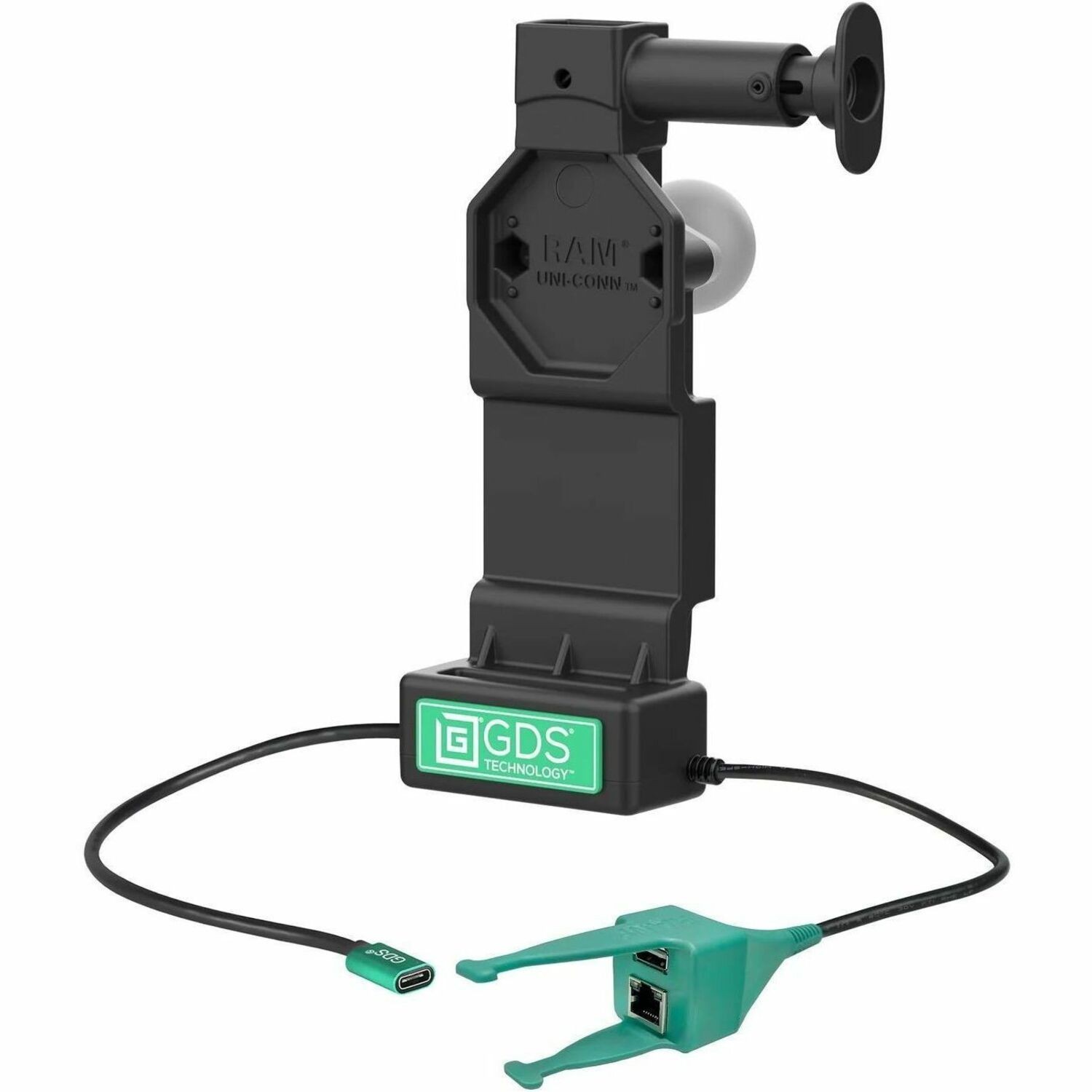 Ram Mounts GDS Power + Usb-A + RJ45 Data Uni-Conn Latching Vehicle Dock