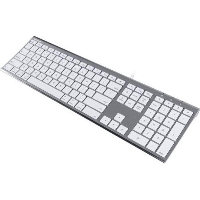 Macally Space Gray Ultra Slim USB Wired keyboard for Mac and PC