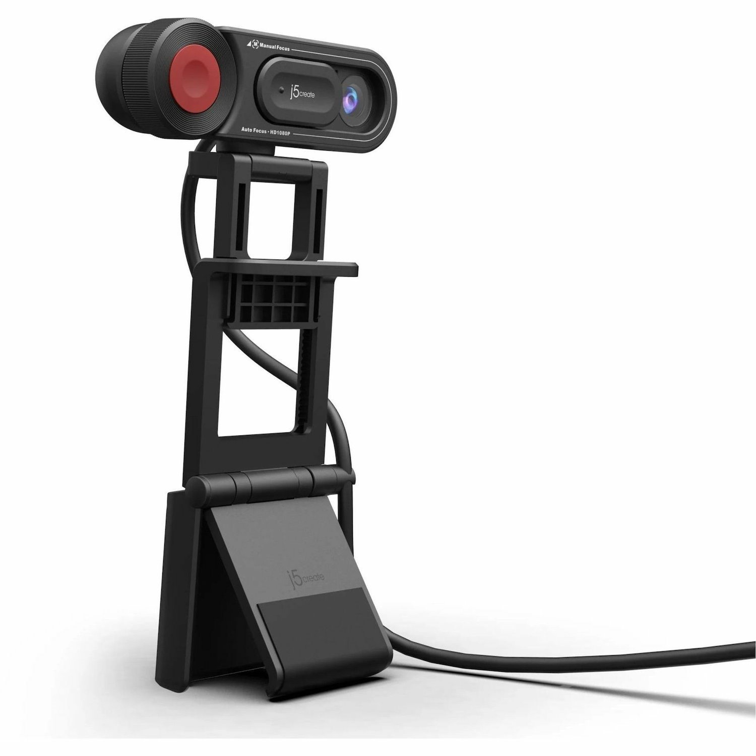 j5create JVU250 Webcam - 2 Megapixel - 30 fps - Black - USB Type A/USB Type C - 1 Each