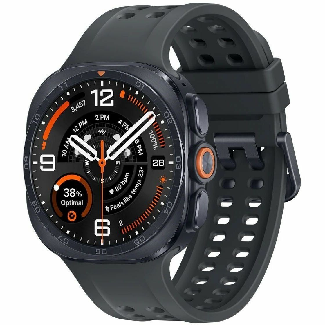 Samsung Galaxy Watch Ultra2 SM-L715F Smart Watch - 47.40 mm Case Height - 47.10 mm Case Width - Titanium Grey Body Color - Black Band Color - Titanium Case Material - Wireless LAN - 4G - LTE, UMTS