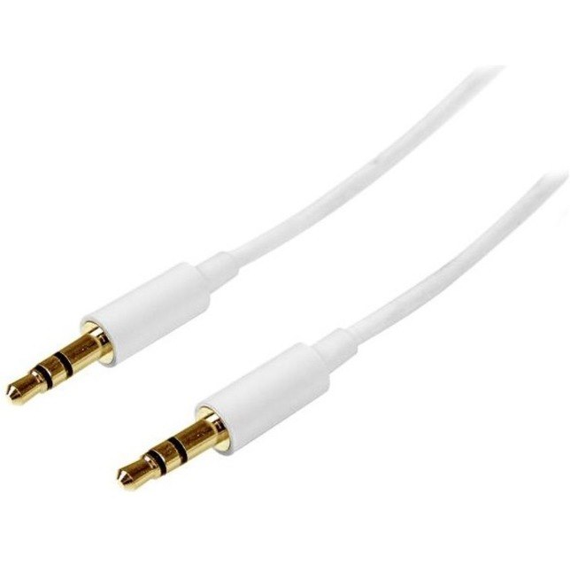 StarTech.com 2m White Slim 3.5mm Stereo Audio Cable - Male to Male