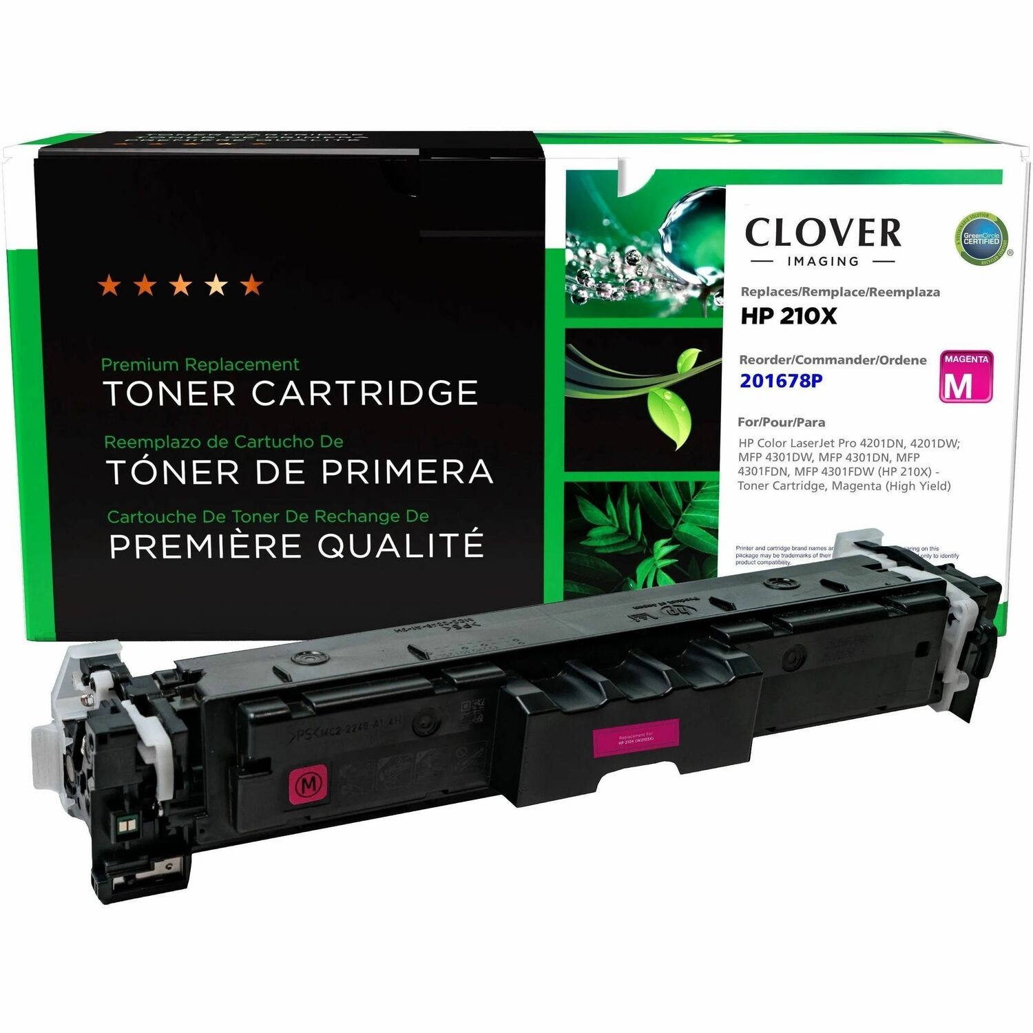 Clover Remanufactured High Yield Magenta Toner Cartridge (New Chip) for HP 210X (W2103X)