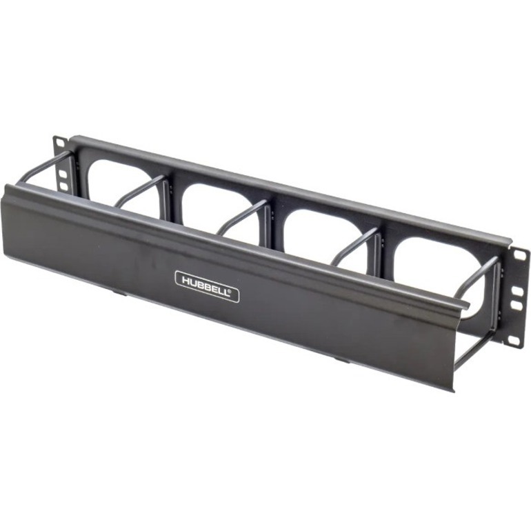 Hubbell HRZ CBL MGR,M Ser,2U,4Ext,Cvr,Blk - Steel Construction Provides Ample Strength F