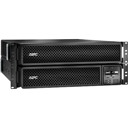 APC Smart-UPS On-Line, 3kVA, Rackmount 4U, 208V, 12x 5-20R+2x L6-20R NEMA outlets, SmartSlot, W/ transformer 208V to 120V, W/ rail kit