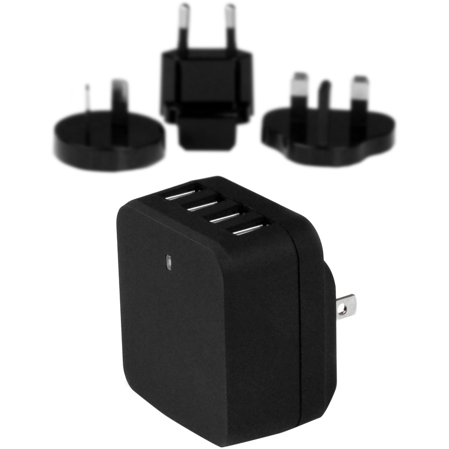 StarTech.com 4-Poorts USB lader - internationale reislader - hoog vermogen 34W/6.8A - zwart