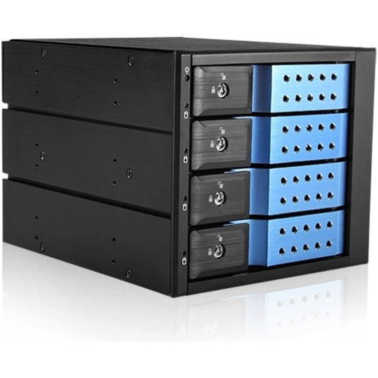 iStarUSA BPN-DE340HD Drive Enclosure for 5.25" - Serial ATA/600 Host Interface Internal - Black, Blue