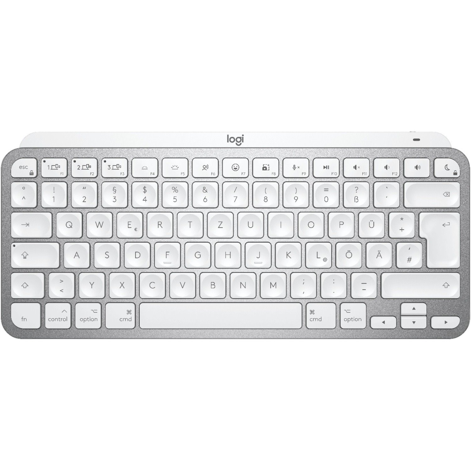 Logitech MX Keys Mini for Mac Keyboard - Wireless Connectivity - LED - German - QWERTZ Layout - Pale Gray