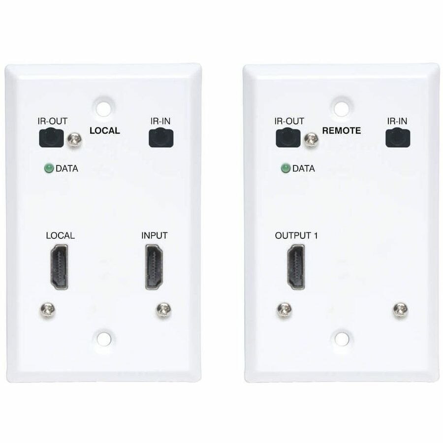 Eaton Tripp Lite Series HDMI over Cat6 Extender Kit, Wallplate, 4K 60Hz, 4:4:4, IR, PoC, HDR, HDCP 2.2, 230 ft., TAA