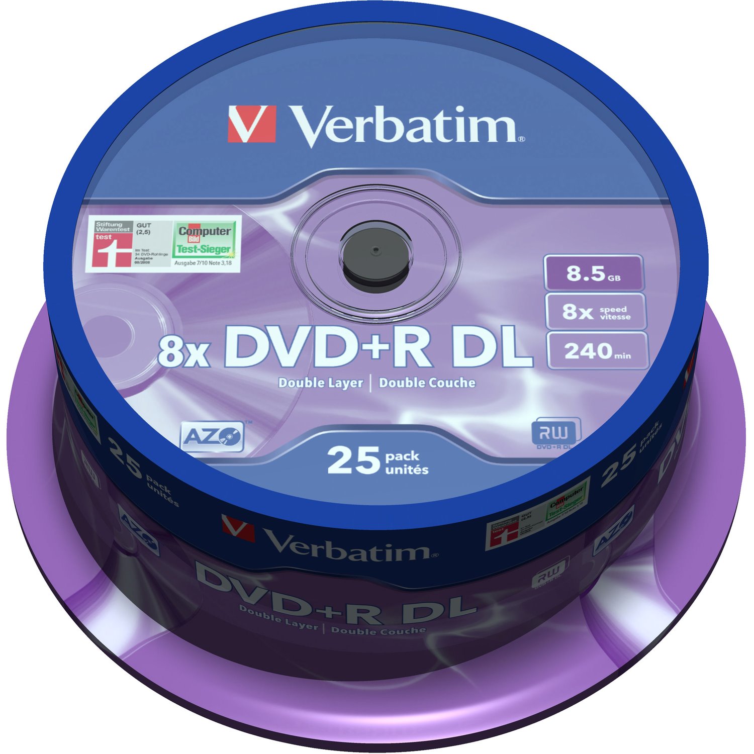 Verbatim 43757 DVD opneembaar - DVD+R DL - 8x - 8,50 GB - 25