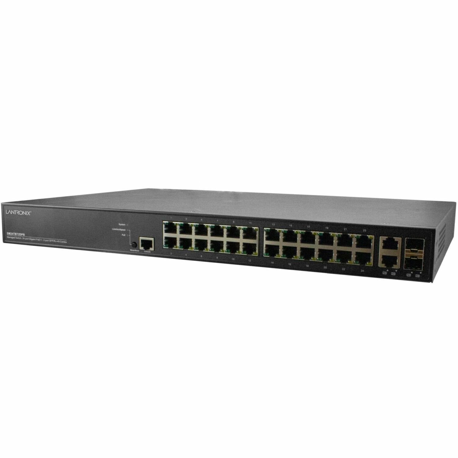 Managed Gigabit Ethernet PoE++ Switch 24 10/100/1000Base-T Ports + 2 100/1000Base-X SFP/RJ-45 Combo Ports