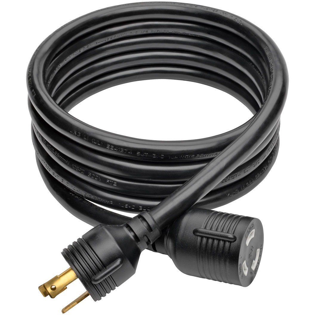 Eaton Tripp Lite Series Power Extension Cord, NEMA L5-30P to NEMA L5-30R- Heavy-Duty, 30A, 125V, 10 AWG, 10 ft. (3.05 m), Black, Locking Connectors