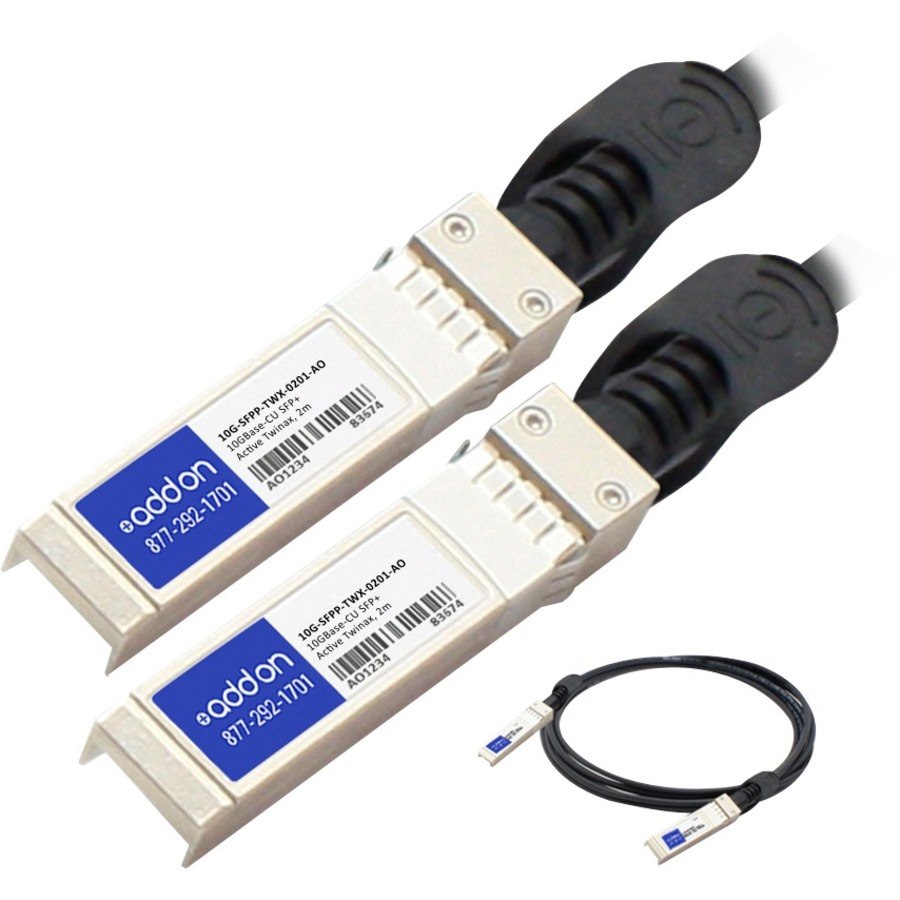 Brocade (Formerly) 10G-SFPP-TWX-0201 Compatible TAA Compliant 10GBase-CU SFP+ to SFP+ Direct Attach Cable (Active Twinax, 2m)