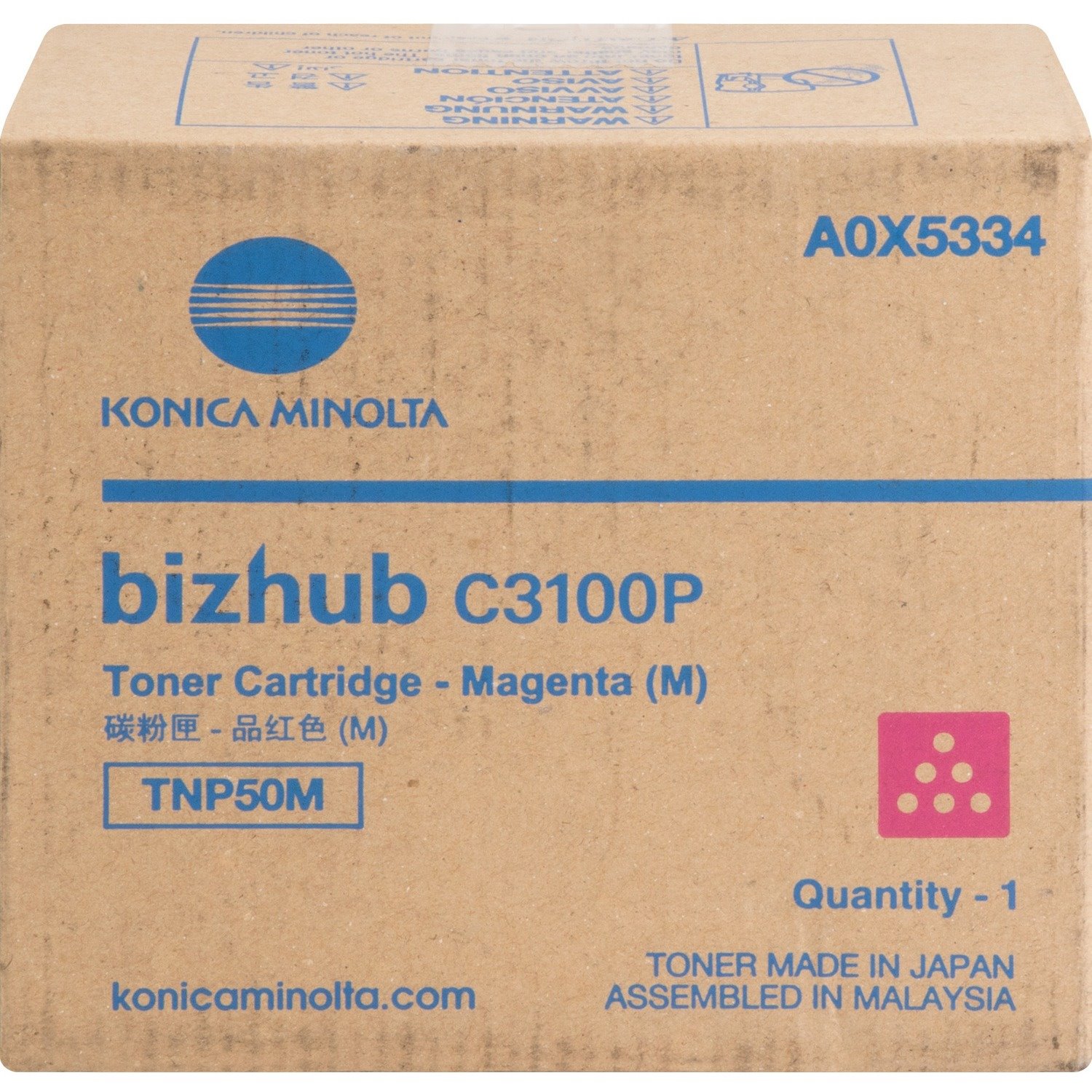 Konica Minolta TNP50M Original Laser Toner Cartridge - Magenta - 1 Each