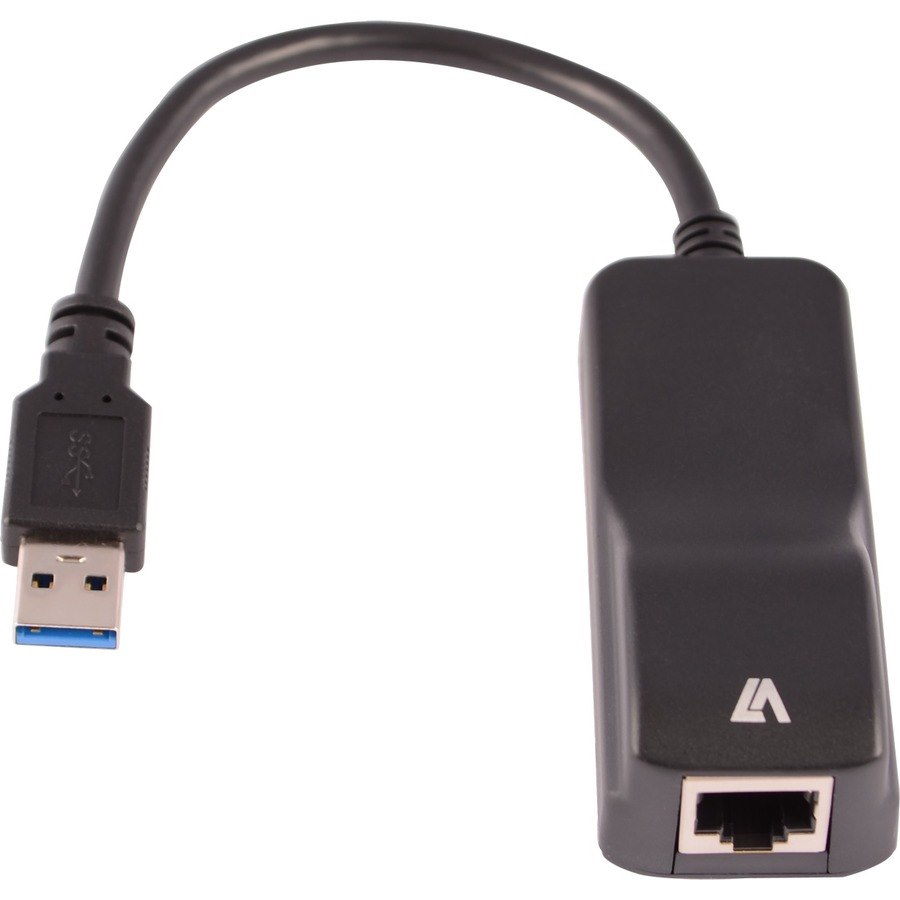 V7 CBLUSB3RJ-1E Gigabit Ethernet Card for Notebook, Computer - 10/100/1000Base-T - Desktop - Black