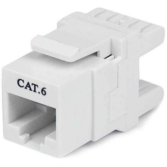 StarTech.com 180&deg; Cat 6 Keystone Jack - RJ45 Ethernet Cat6 Wall Jack White - 110 Type