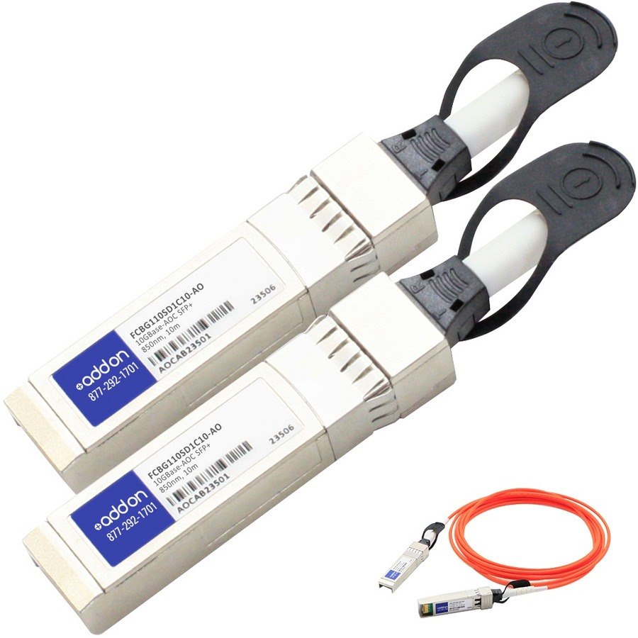 AddOn Finisar FCBG110SD1C10 Compatible TAA Compliant 10GBase-AOC SFP+ to SFP+ Direct Attach Cable (850nm, MMF, 10m)