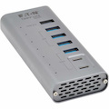 Eaton Tripp Lite Series 7-Port USB-C Hub - USB 3.2 Gen 1 and USB 3.2 Gen 2, 5 USB-A and 2 USB-C Ports, Gray