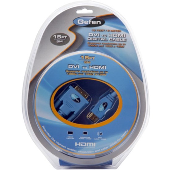 Gefen 4.57 m DVI/HDMI A/V Cable for Audio/Video Device, TV