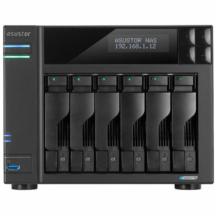 Asustor Gen2+ 6-Bay Nas 3.5"/2.5"(0/4), QC-2.0GHz, 8GB, M.2(4), 5GbE(2), PCIe, TWR,3YR