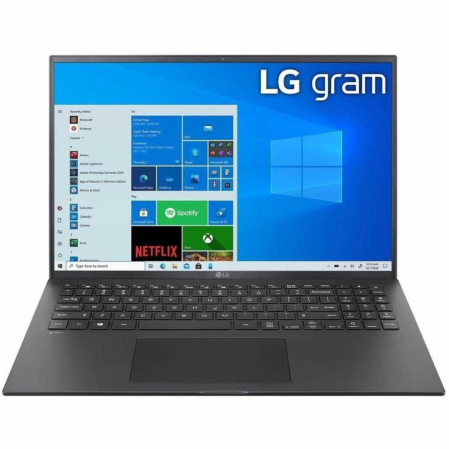 LG gram 16Z90P-N.APB7U1 16" Notebook - WQXGA - Intel Core i7 11th Gen i7-1165G7 - 16 GB - 1 TB SSD - Obsidian Black