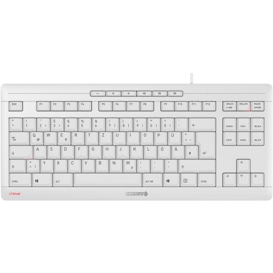 CHERRY STREAM Tastatur - Kabel Konnektivität - USB Typ-A Schnittstelle - Deutsch - Pale Gray