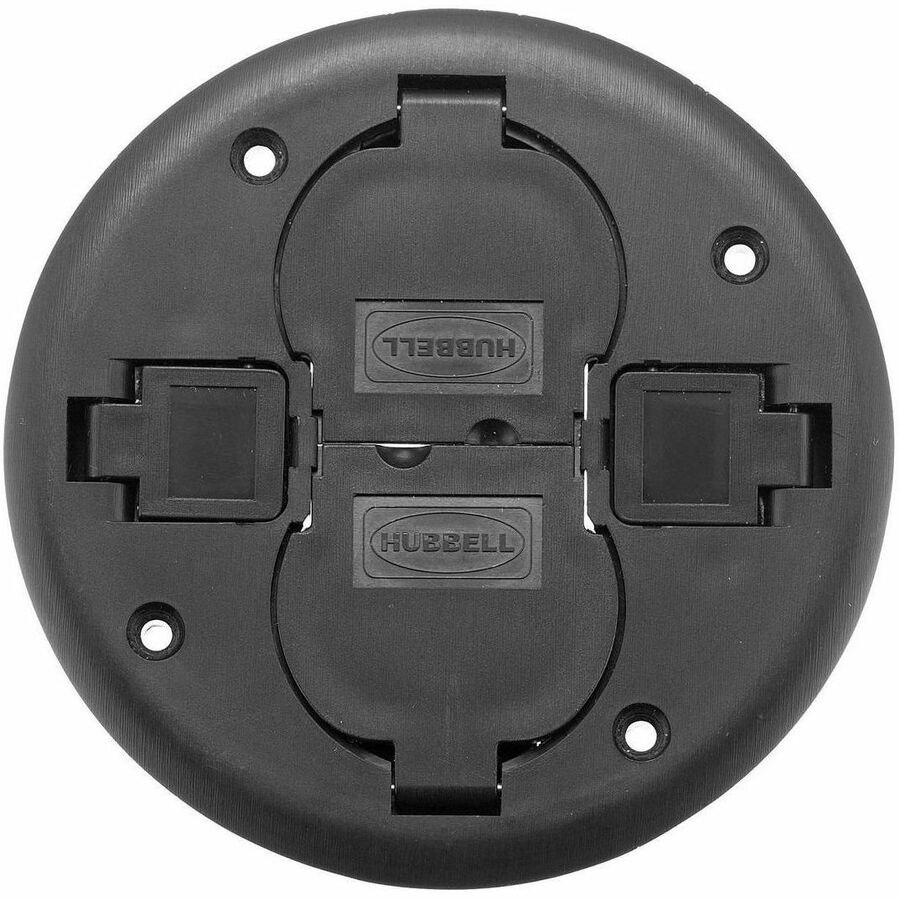Hubbell Premise Wiring 2x2 Flush Duplex Series, Replacement Cover, Black