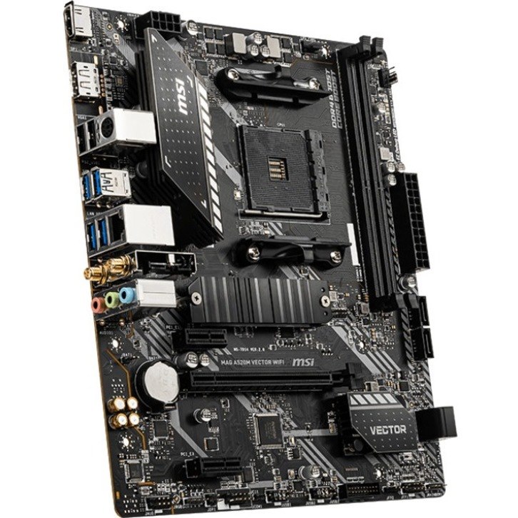 MSI MAG A520M VECTOR WIFI Desktop Motherboard - AMD A520 Chipset - Socket AM4 - Micro ATX