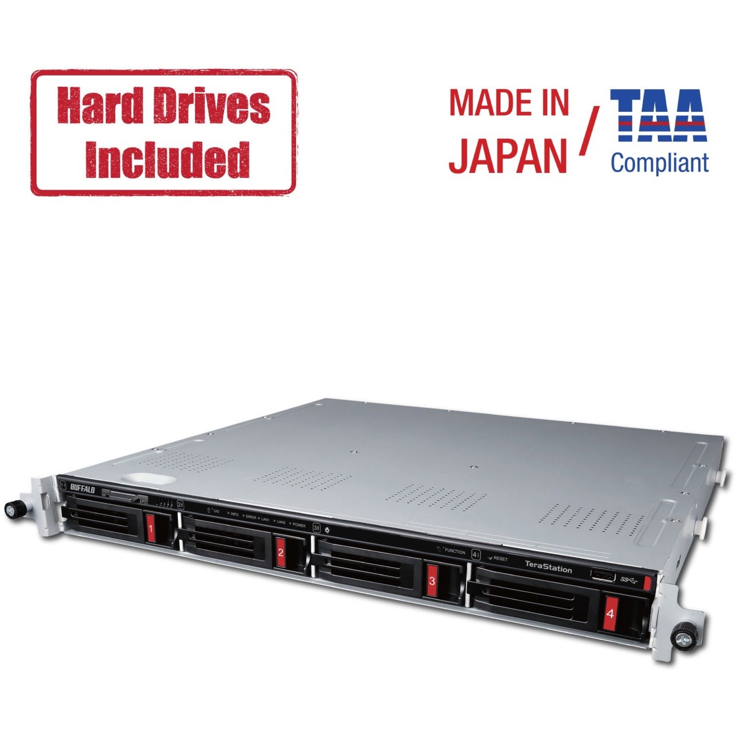 Buffalo TeraStation 3410RN Rackmount 8 TB NAS Hard Drives Included (2 x 4TB)