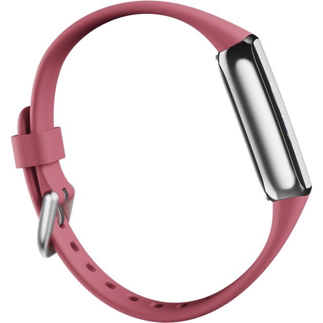 Fitbit Luxe Smart Band - Rectangular Case Shape - Orchid, Platinum Stainless Steel Body Color - Stainless Steel Case Material - Silicone Band Material