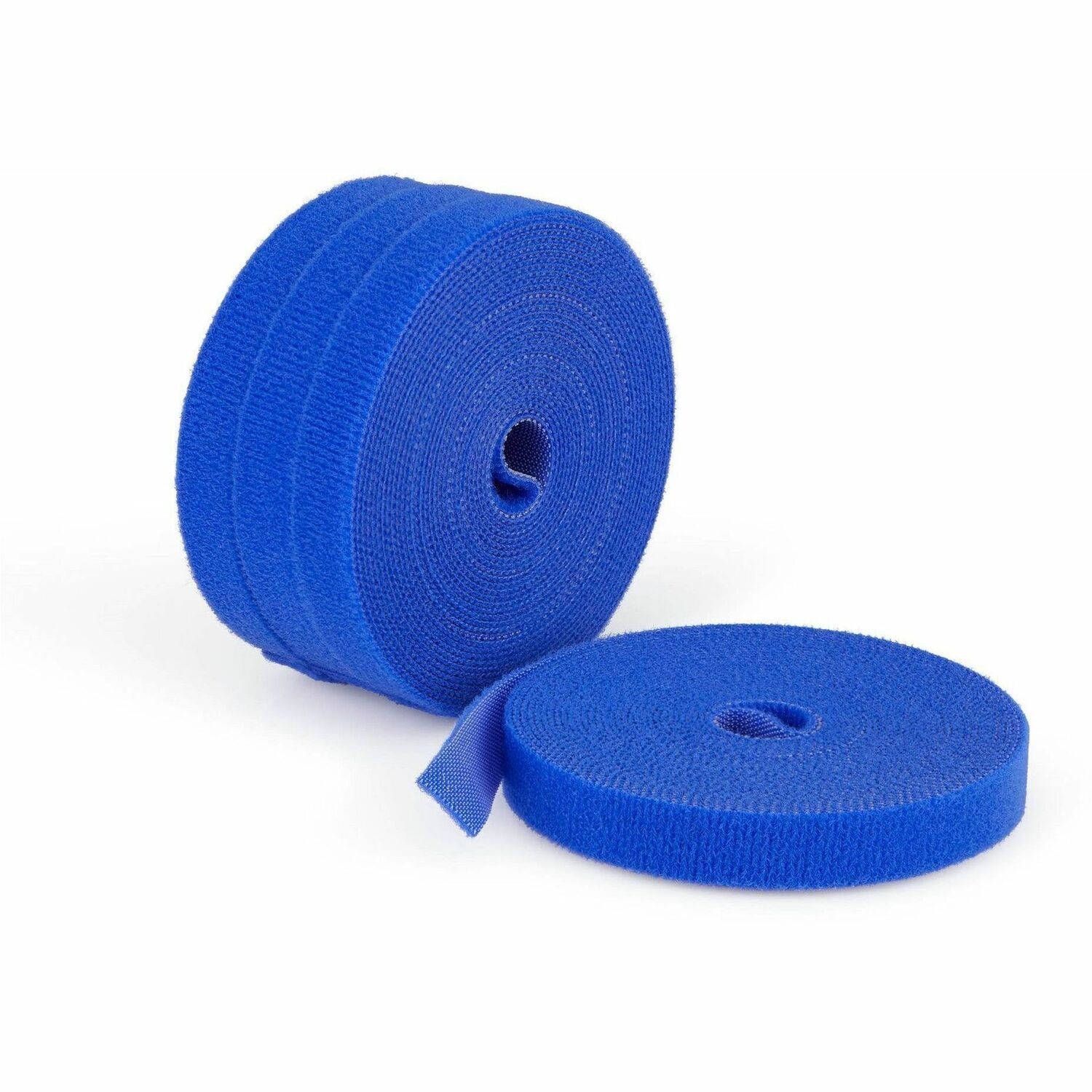 StarTech 4-pack 15ft (4.6m) Hook and Loop Roll, 0.5in Wide, Blue, Cut-to-Size Reusable Cable Ties, Fastener Tape, Bulk Roll