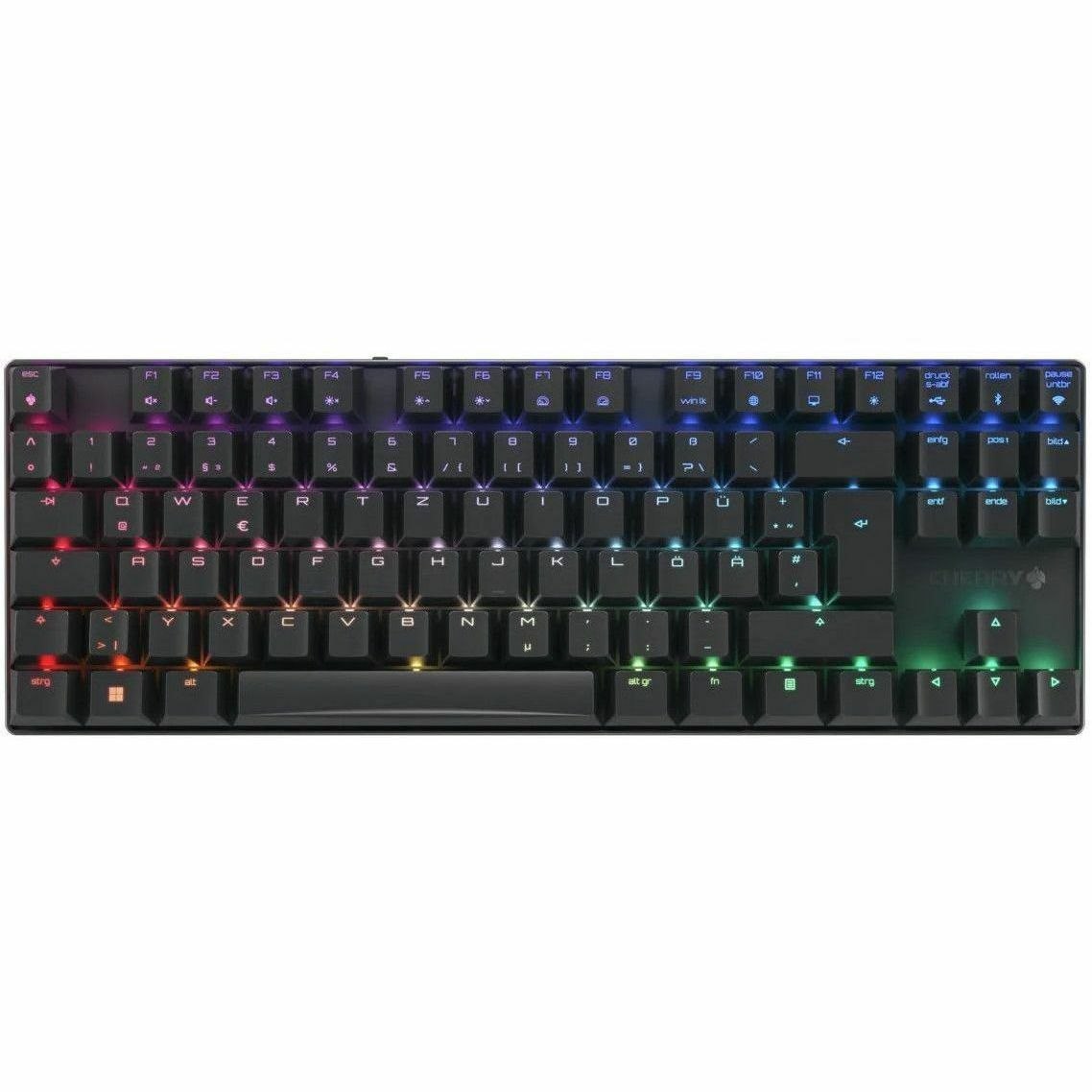 CHERRY MX 8.2 TKL Gaming Keyboard - Wired/Wireless Connectivity - USB Type A Interface - RGB LED - Nordic - Black