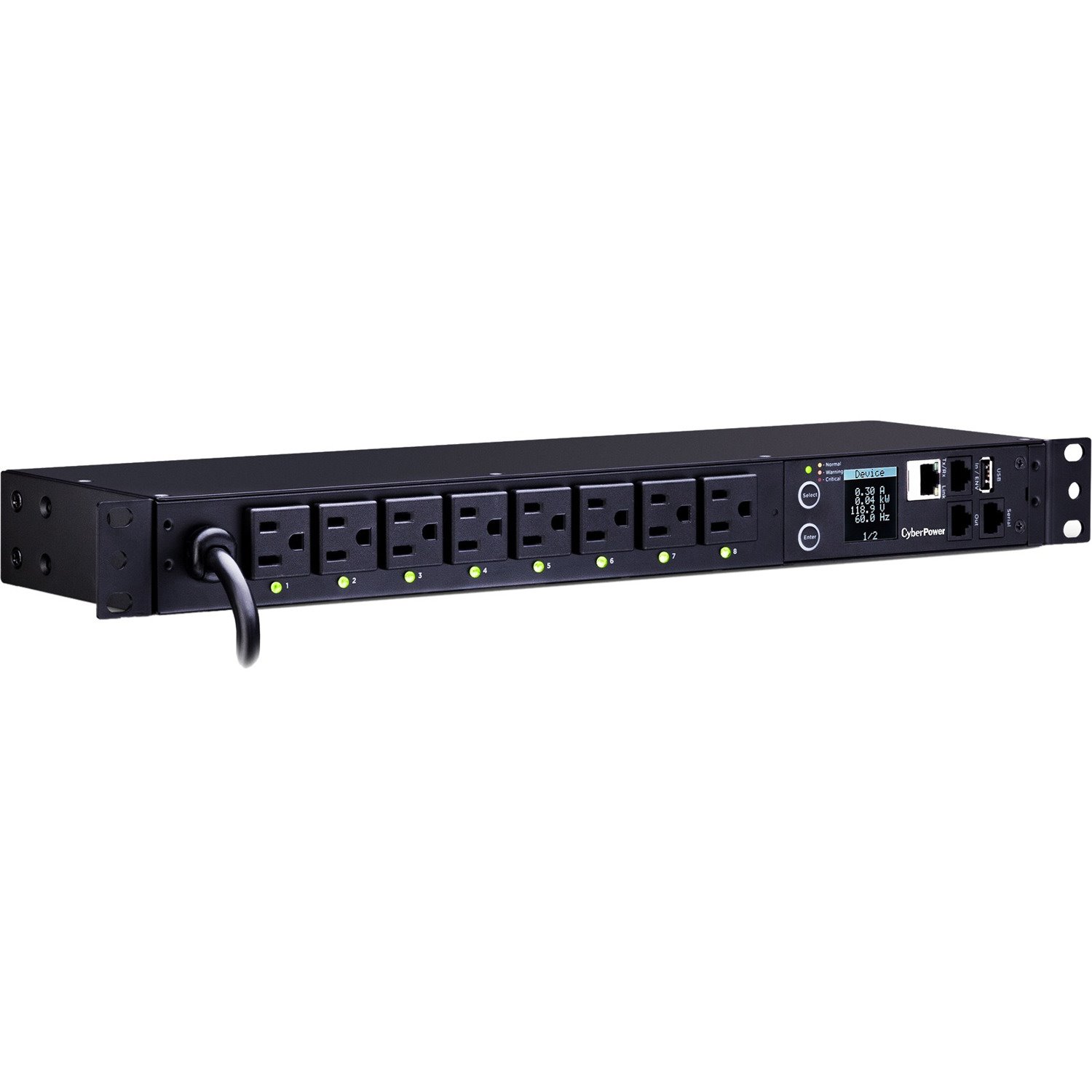 CyberPower PDU81001 100 - 120 VAC 15A Switched Metered-by-Outlet PDU