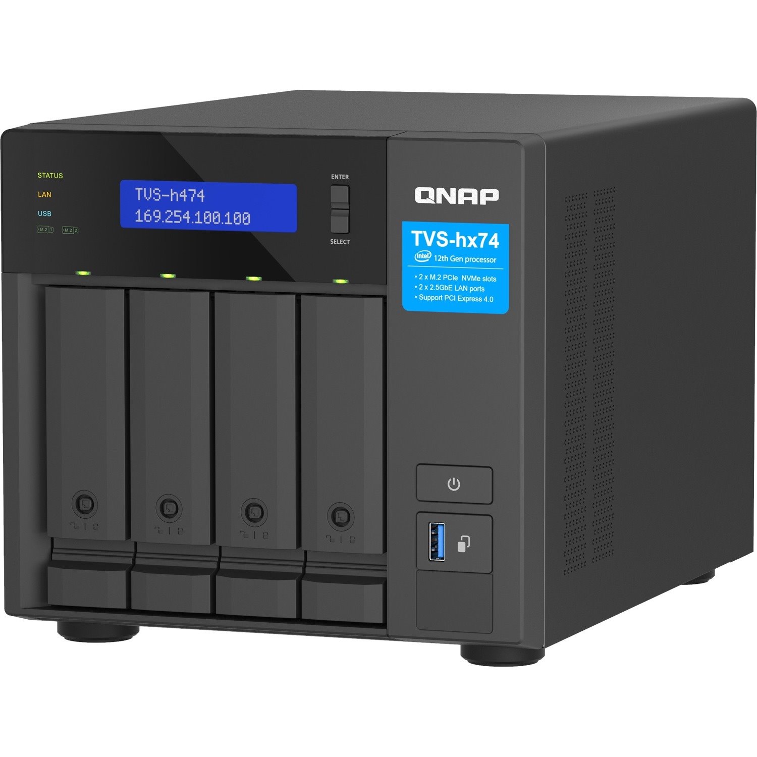 QNAP TVS-h474-PT-8G SAN/NAS Storage System