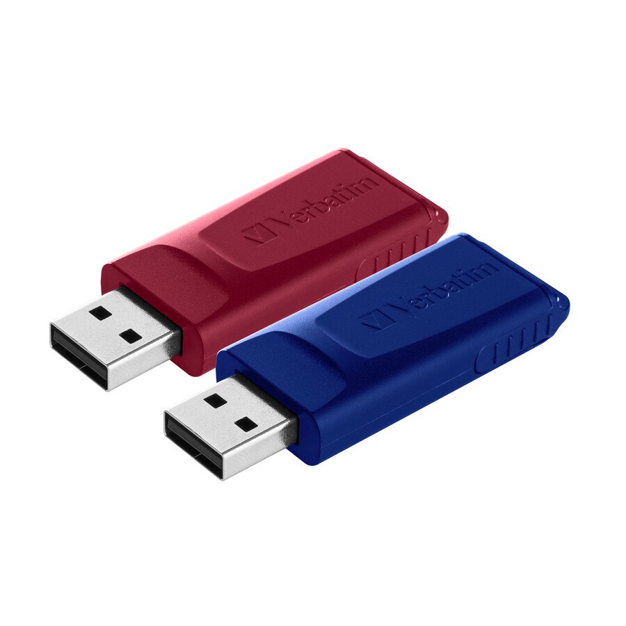 Verbatim Slider 32 GB USB 2.0 Flash Drive - Red, Blue