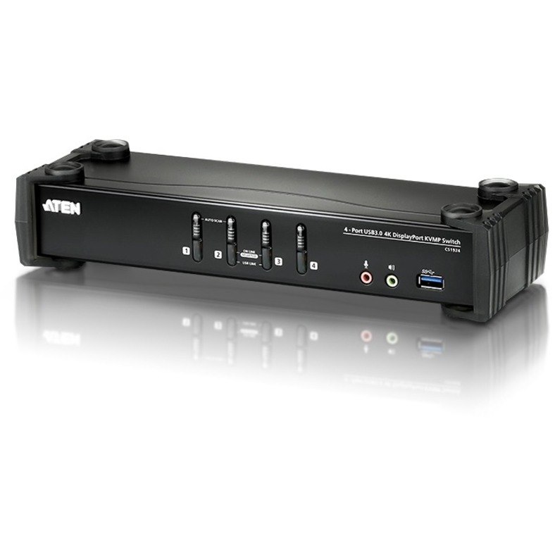 ATEN 4-Port USB 3.0 4K DisplayPort KVMP Switch-TAA Compliant