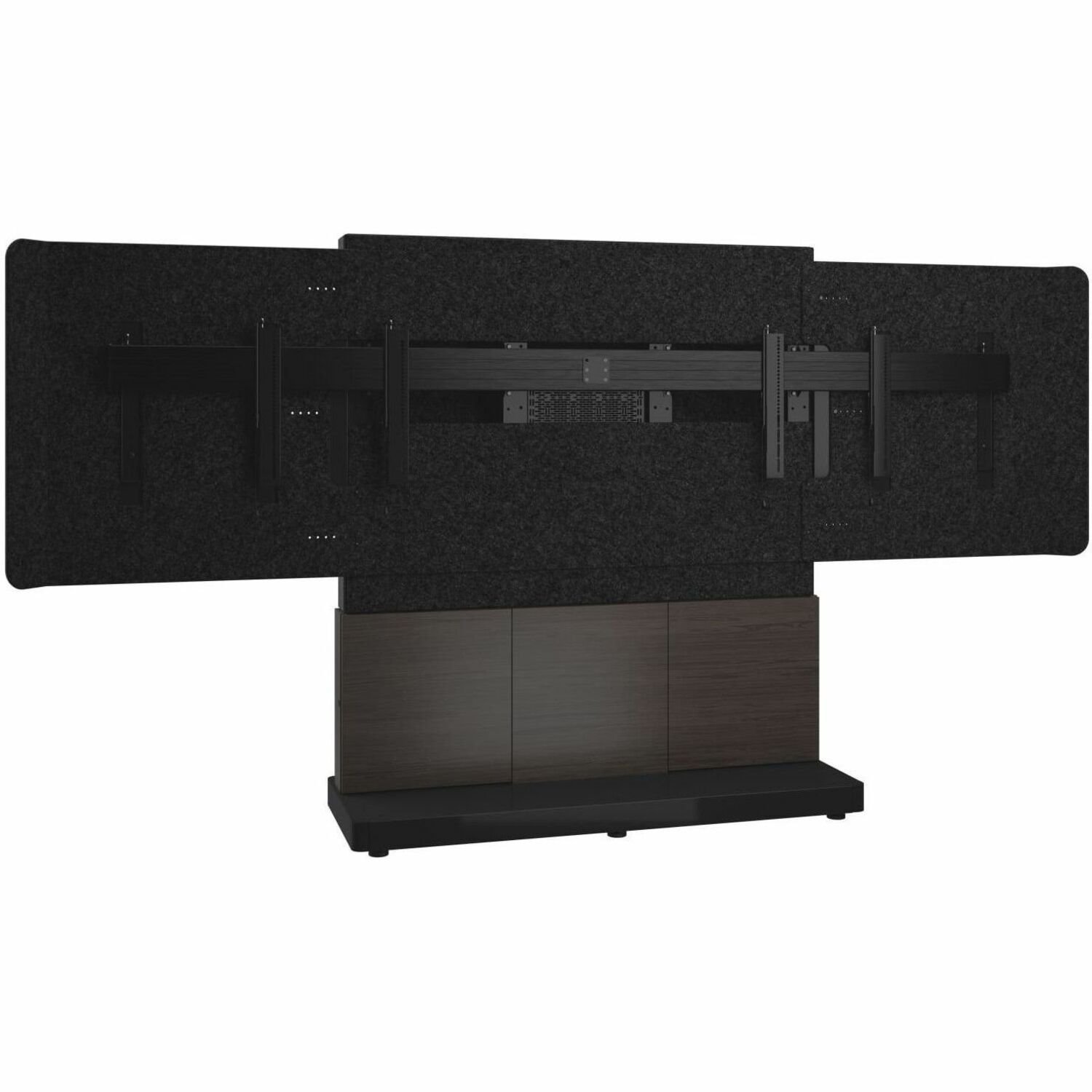 Middle Atlantic Forum Series 4RU Free-Standing 3-Bay Dual Display Stand - Dark Finish