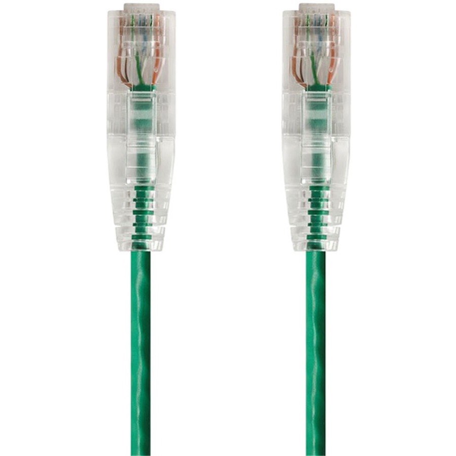 Monoprice SlimRun Cat6 28AWG UTP Ethernet Network Cable, 3ft Green