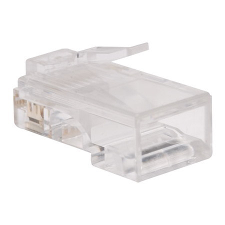 Eaton Tripp Lite Series RJ45 Plugs for Flat Solid / Stranded Conductor Cable, 100-Pack