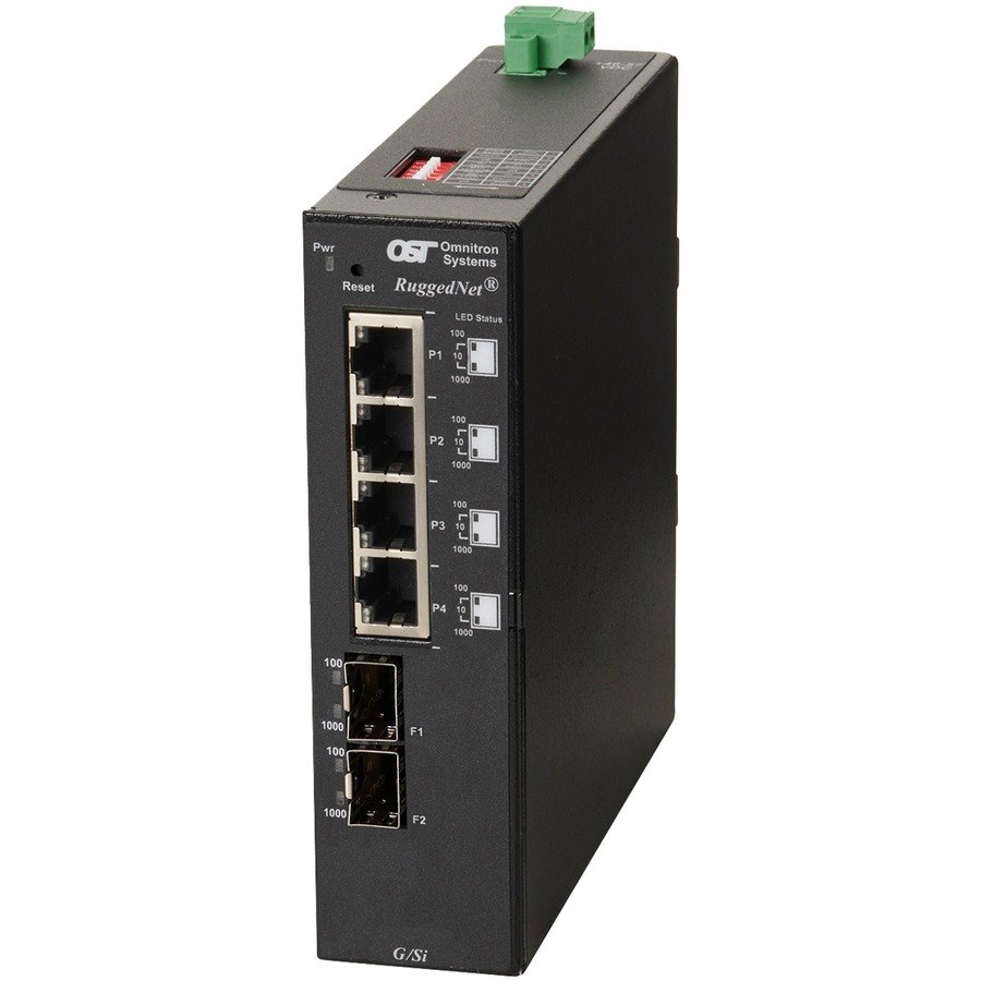 Omnitron Systems RuggedNet Unmanaged Ruggedized Industrial Gigabit, 2xSFP, RJ-45, Ethernet Fiber Switch