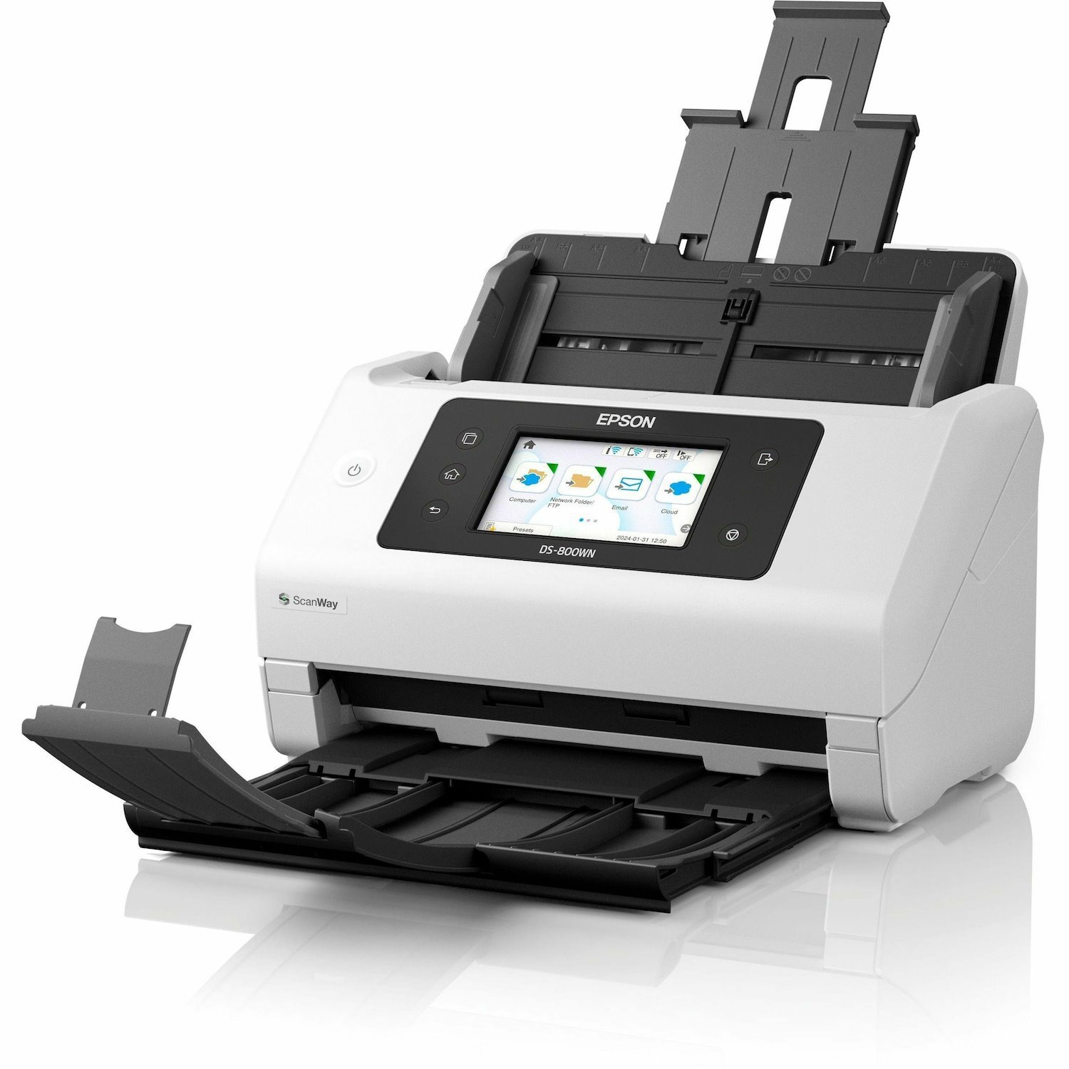 Epson WorkForce DS-800WN Cordless Large Format Sheetfed Scanner - 600 x 600 dpi Optical