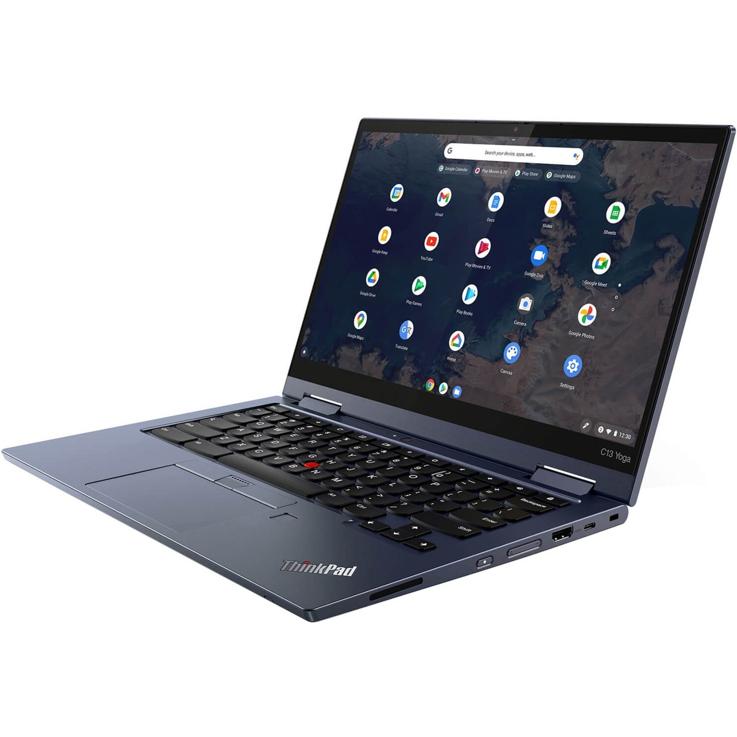 Lenovo ThinkPad C13 Yoga Gen 1 20UX000EUK 33.8 cm (13.3") Touchscreen Convertible 2 in 1 Chromebook - Full HD - AMD 3150C - 4 GB - 64 GB Flash Memory - English (UK) Keyboard - Abyss Blue