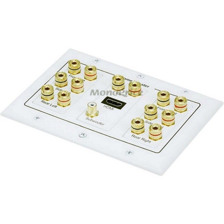 Monoprice 3-Gang 7.1 Surround Sound Distribution Wall Plate w/ HDMI