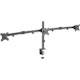 Manhattan TV & Monitor Mount, Desk, Double-Link Arms, 3 screens, Screen Sizes: 10-27" , Black, Clamp Assembly, Triple Screen, VESA 75x75 to 100x100mm, Max 7kg (each), Lifetime Warranty