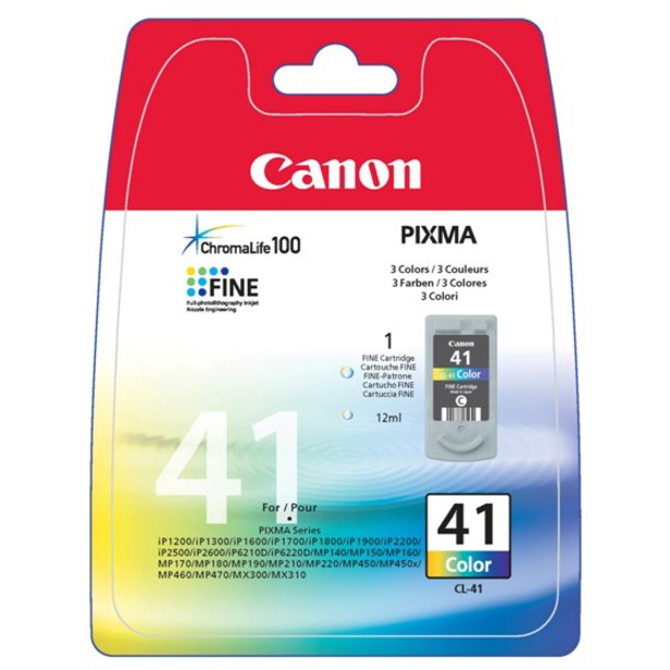 Canon CL-41 Original Inkjet Ink Cartridge - Cyan, Magenta, Yellow - 1 Pack