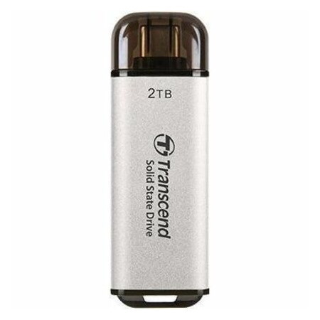 Transcend ESD300C 2 TB Portable Solid State Drive - External - Silver