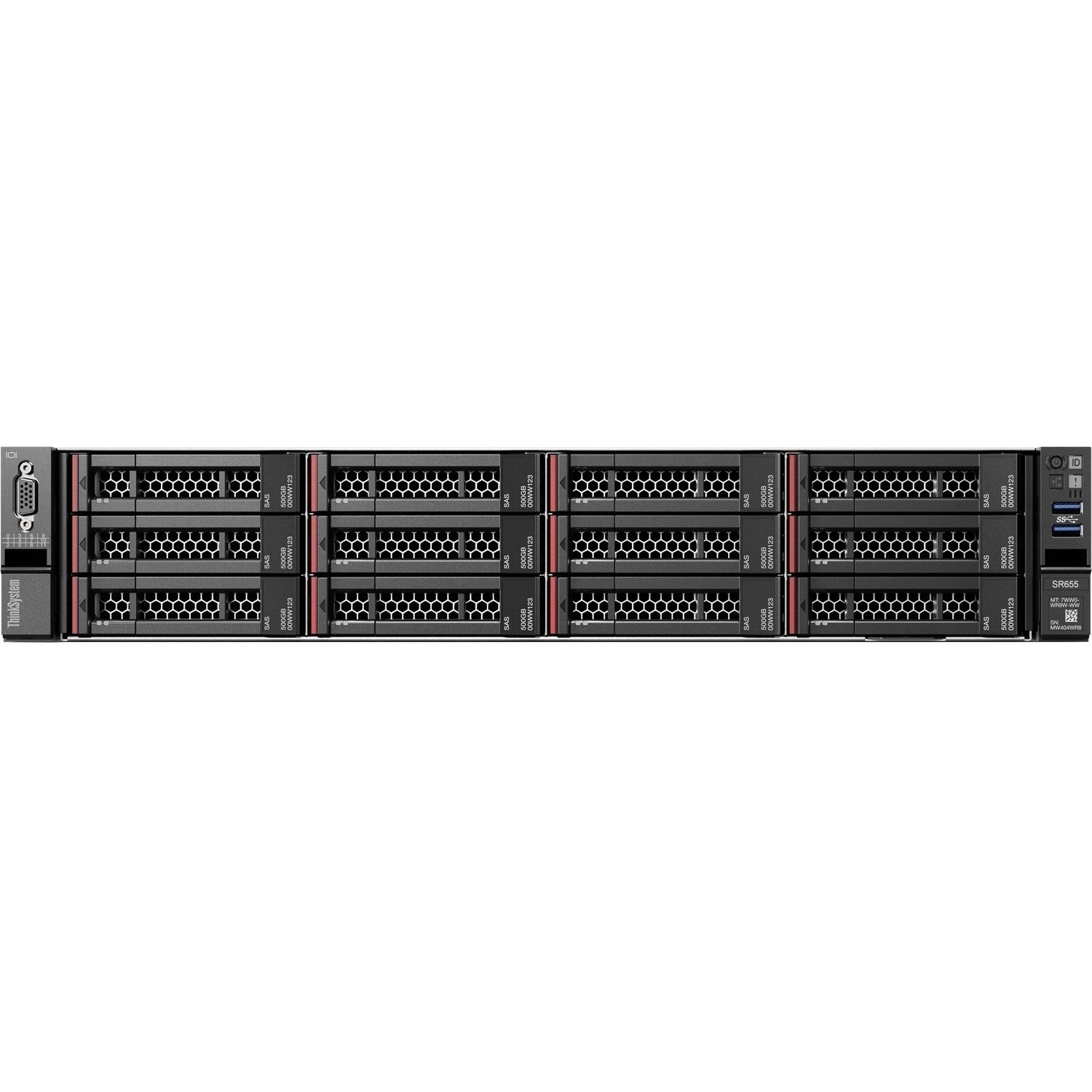Lenovo ThinkSystem SR655 7Z01A03DNA 2U Rack Server - 1 EPYC 7302P 3 GHz - 8 GB RAM - Serial ATA/600, Serial Attached SCSI (SAS) Controller